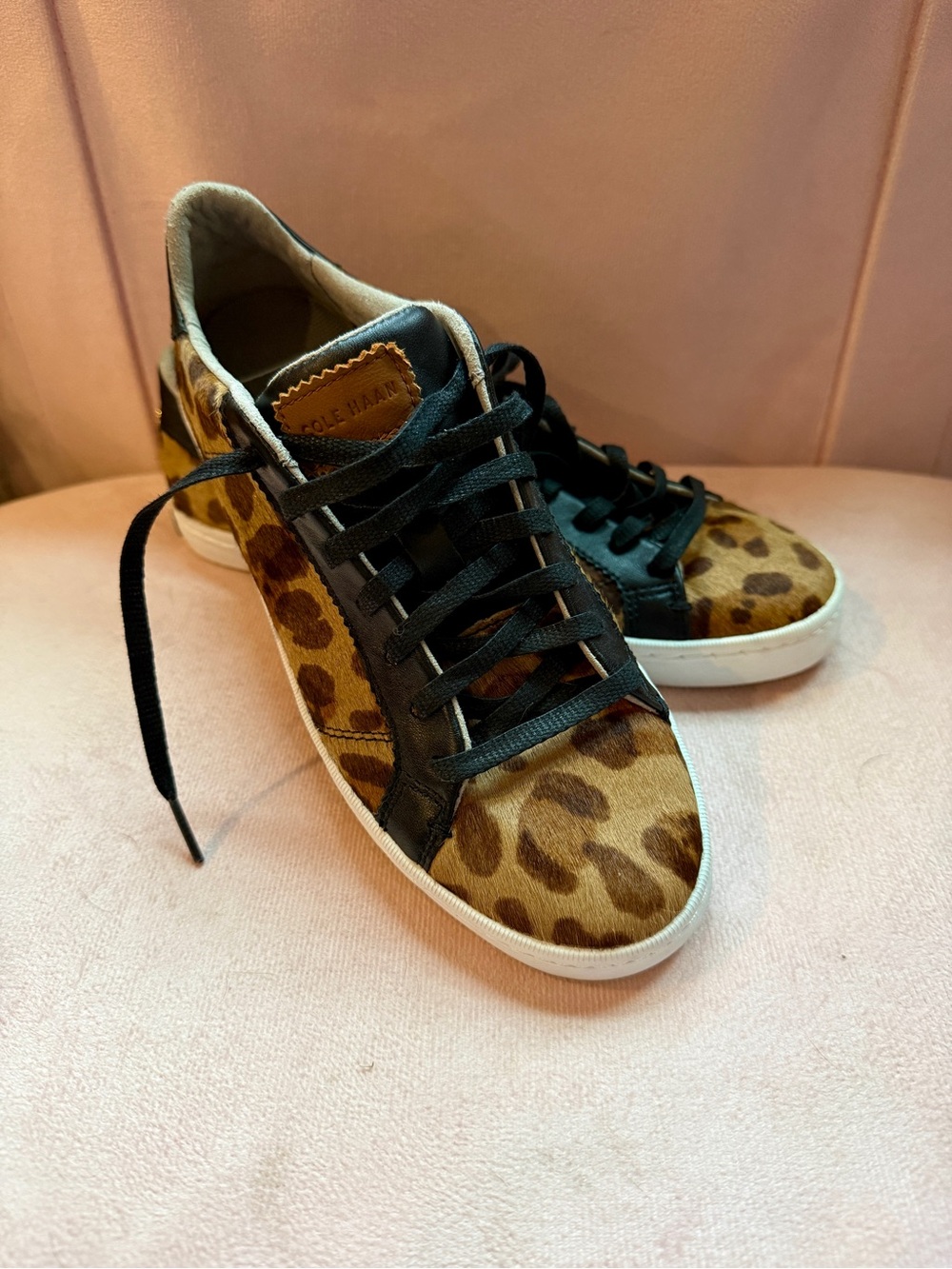 Cole Haan Leopard Print Sneakers - Black & Brown
